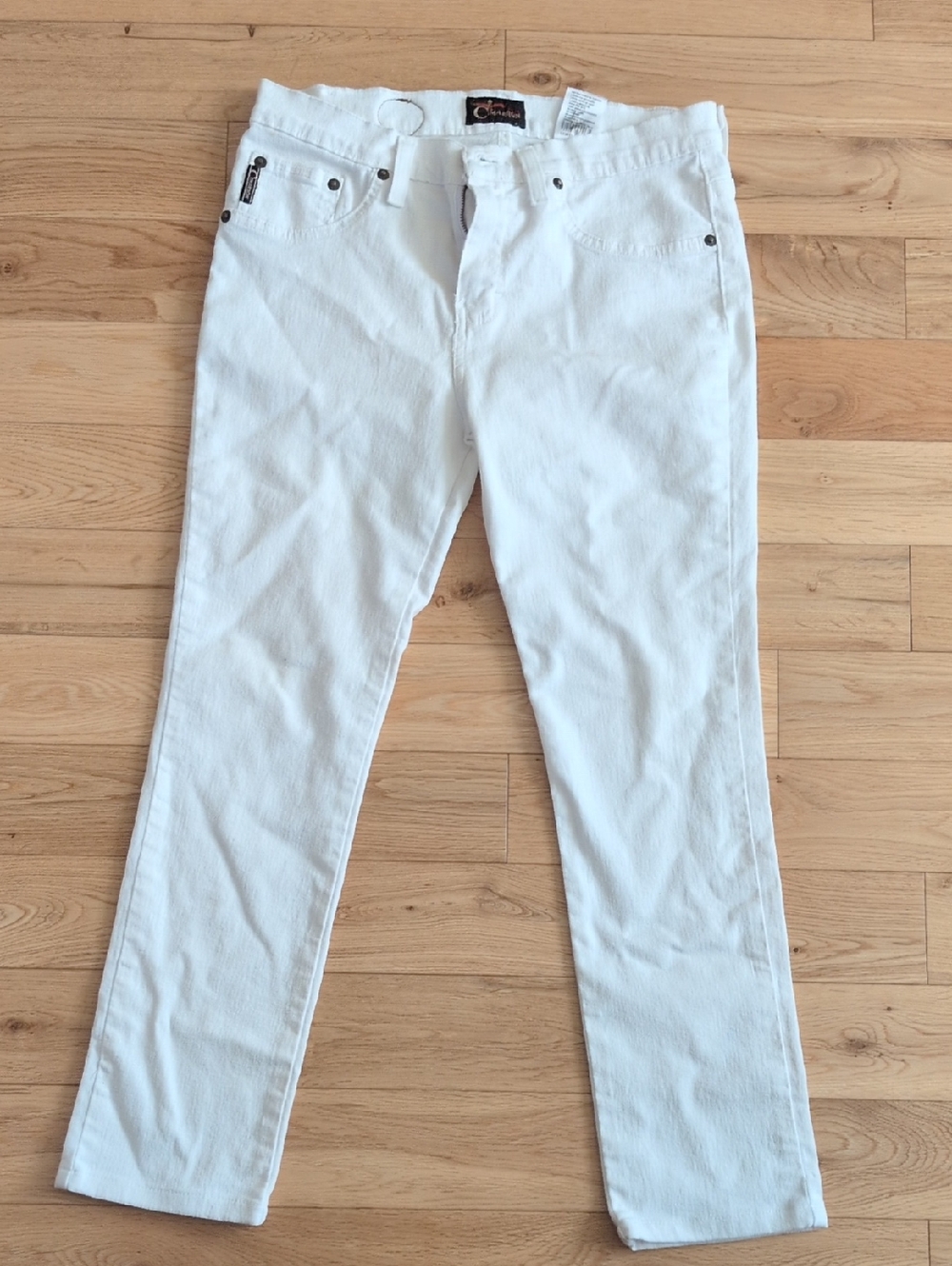 White Straight-Leg Jeans